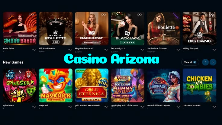 Casino Arizona casino presented on mobile device in Pakistan with slots and live games